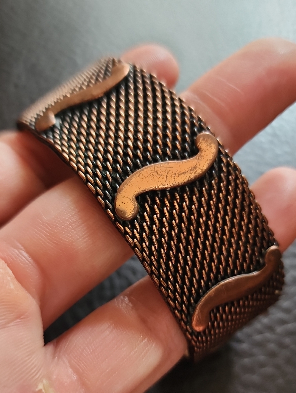 VTG Copper Mesh Cuff Bracelet - Picture 3 of 8